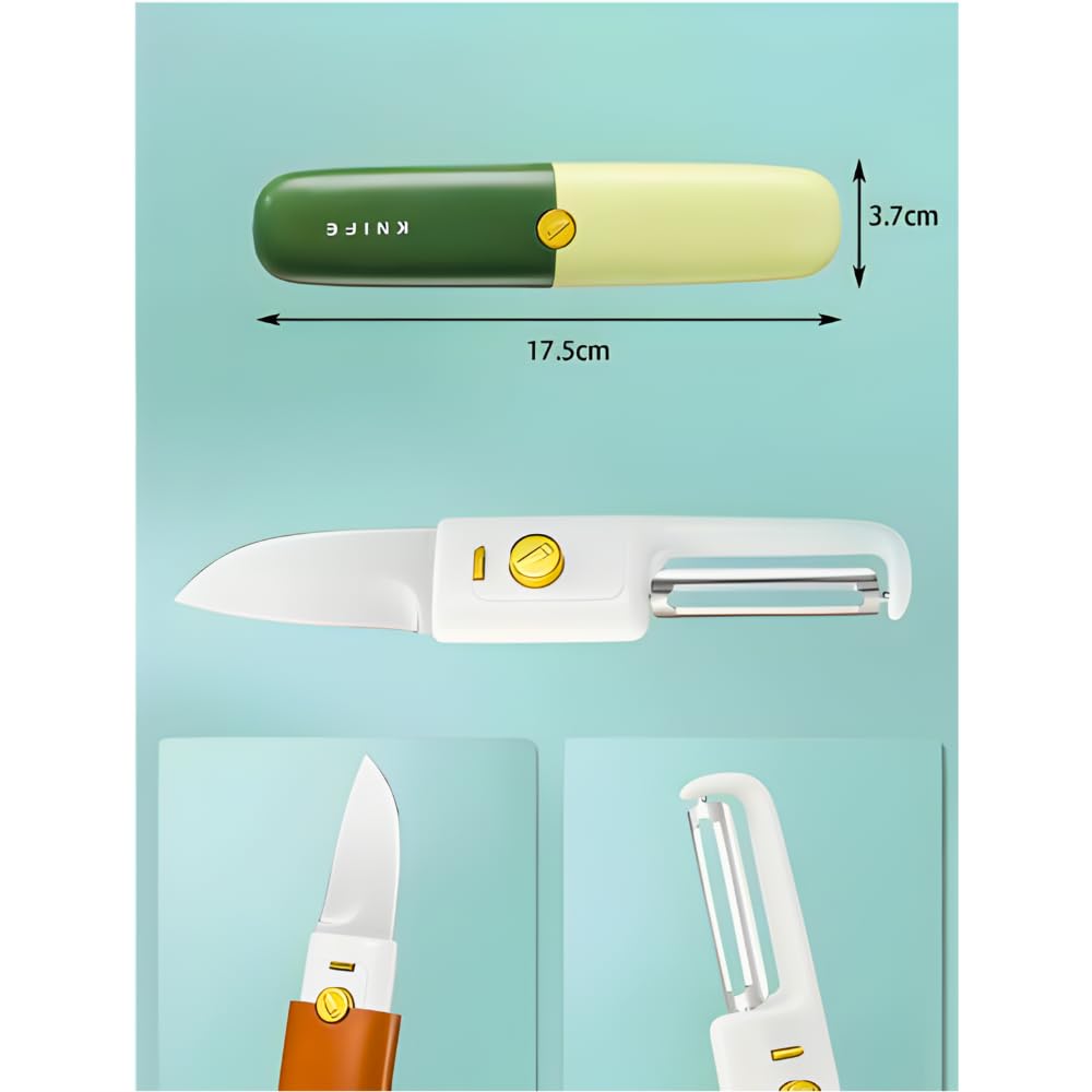 2-in-1 Stainless Steel Knife & Peeler: Effortless Fruit Cutting