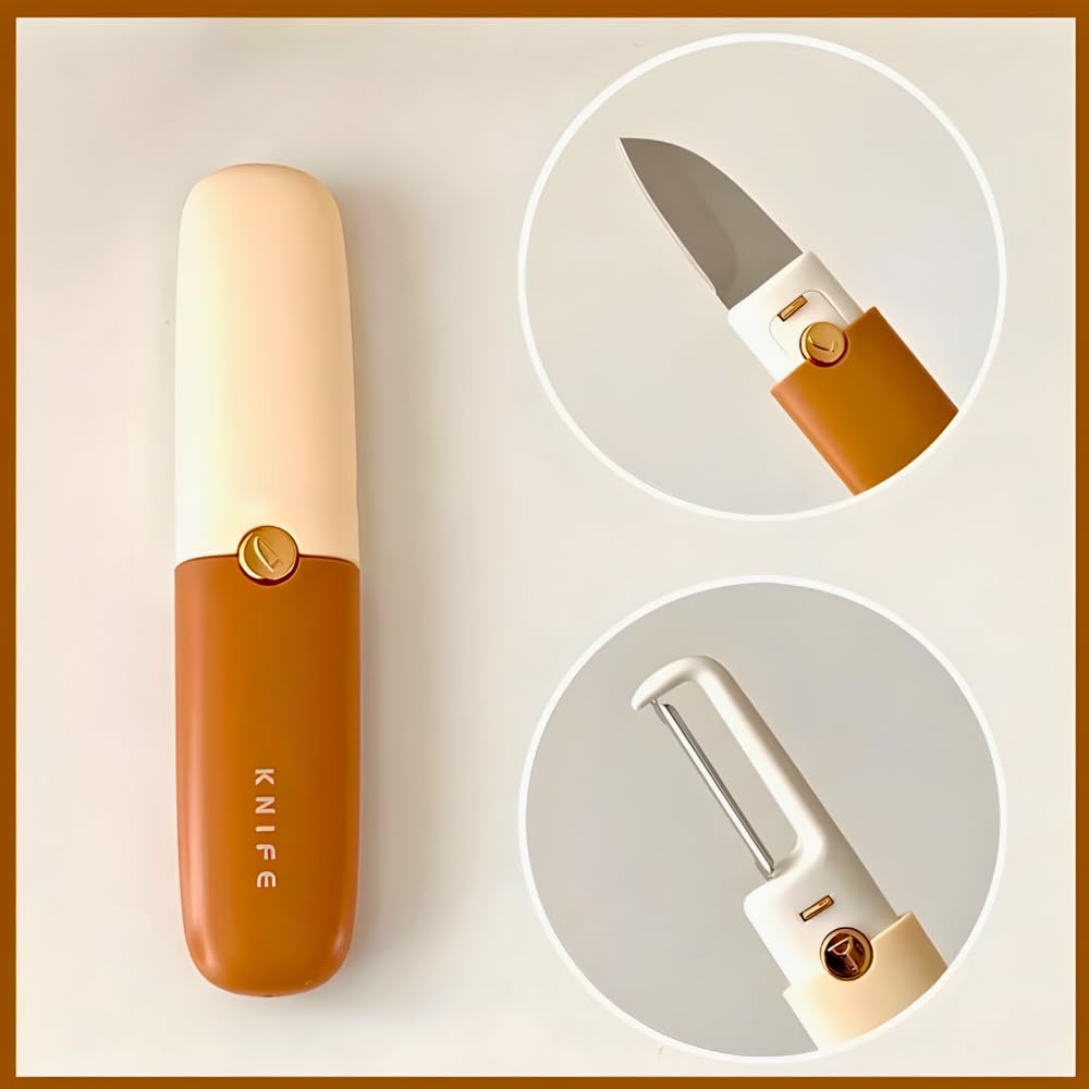 2-in-1 Stainless Steel Knife & Peeler: Effortless Fruit Cutting