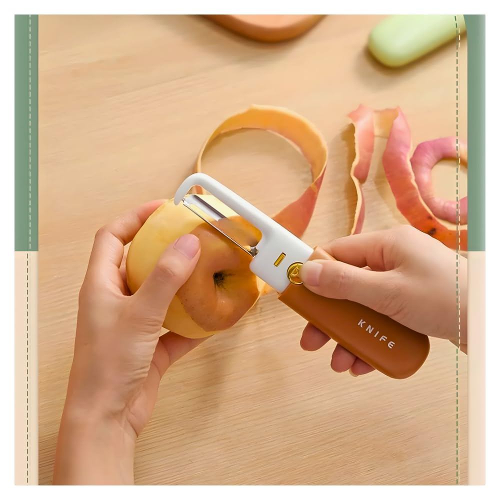 2-in-1 Stainless Steel Knife & Peeler: Effortless Fruit Cutting