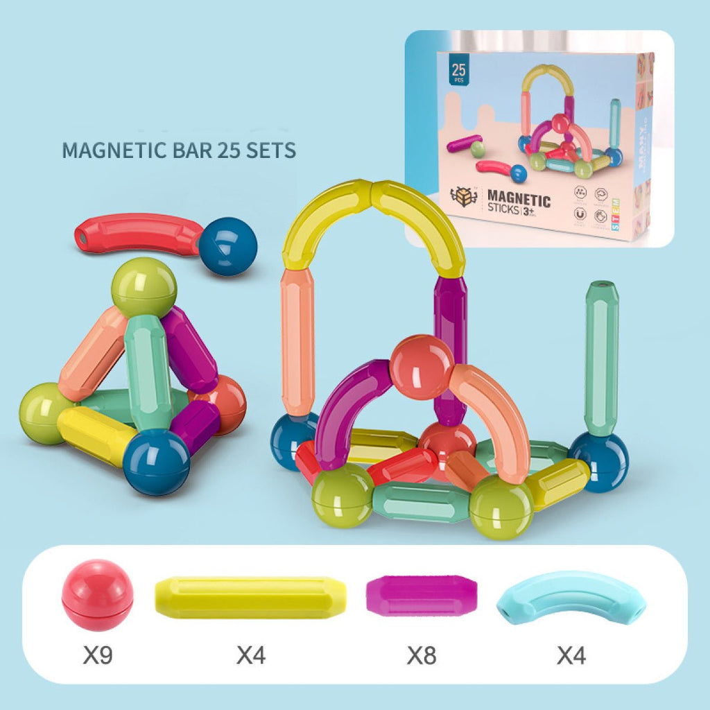 Magnetic Building Blocks: 25-Piece Early Learning Toy Set