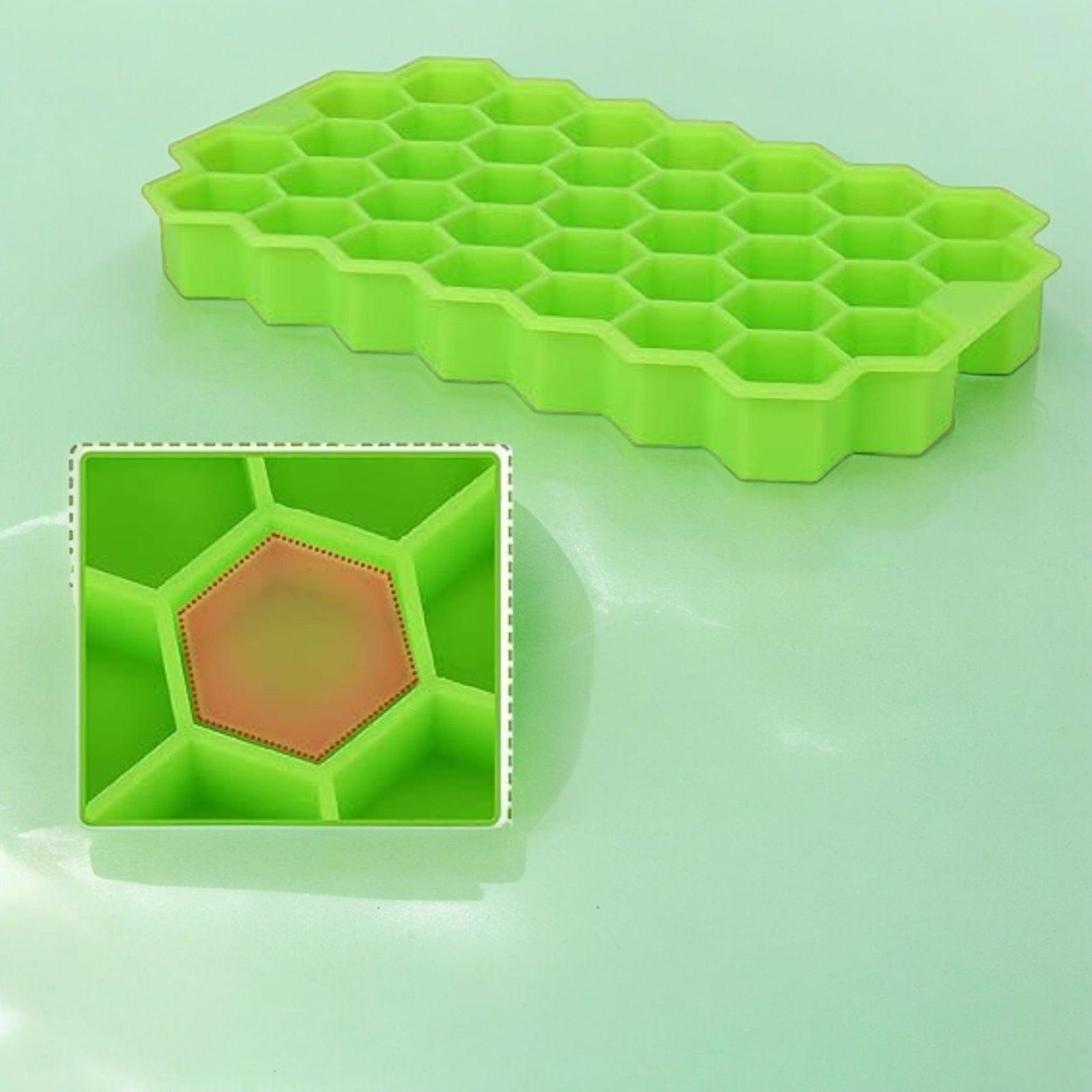 Honeycomb Ice Cube Tray: Silicone Push Pop Tray with Lid