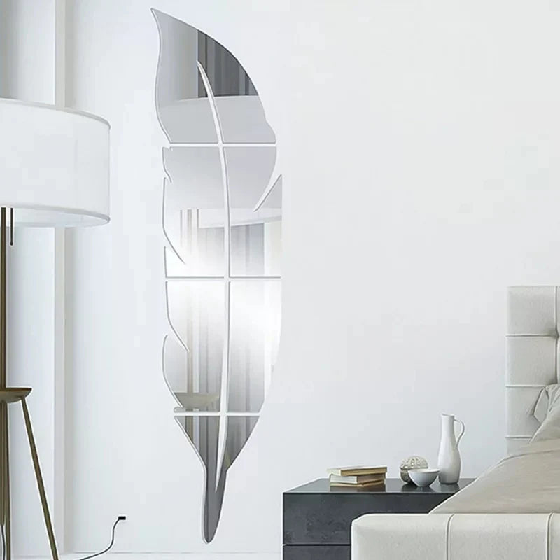 Gold & Silver Leaf Mirror: Stylish Acrylic Wall Decor