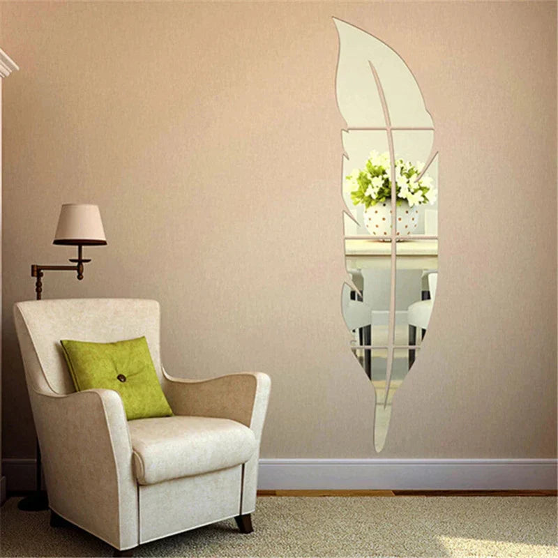 Gold & Silver Leaf Mirror: Stylish Acrylic Wall Decor