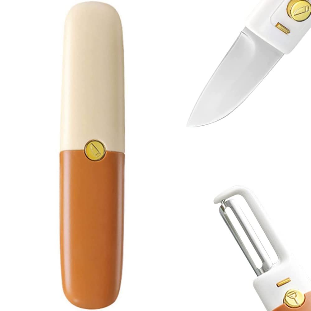 2-in-1 Stainless Steel Knife & Peeler: Effortless Fruit Cutting