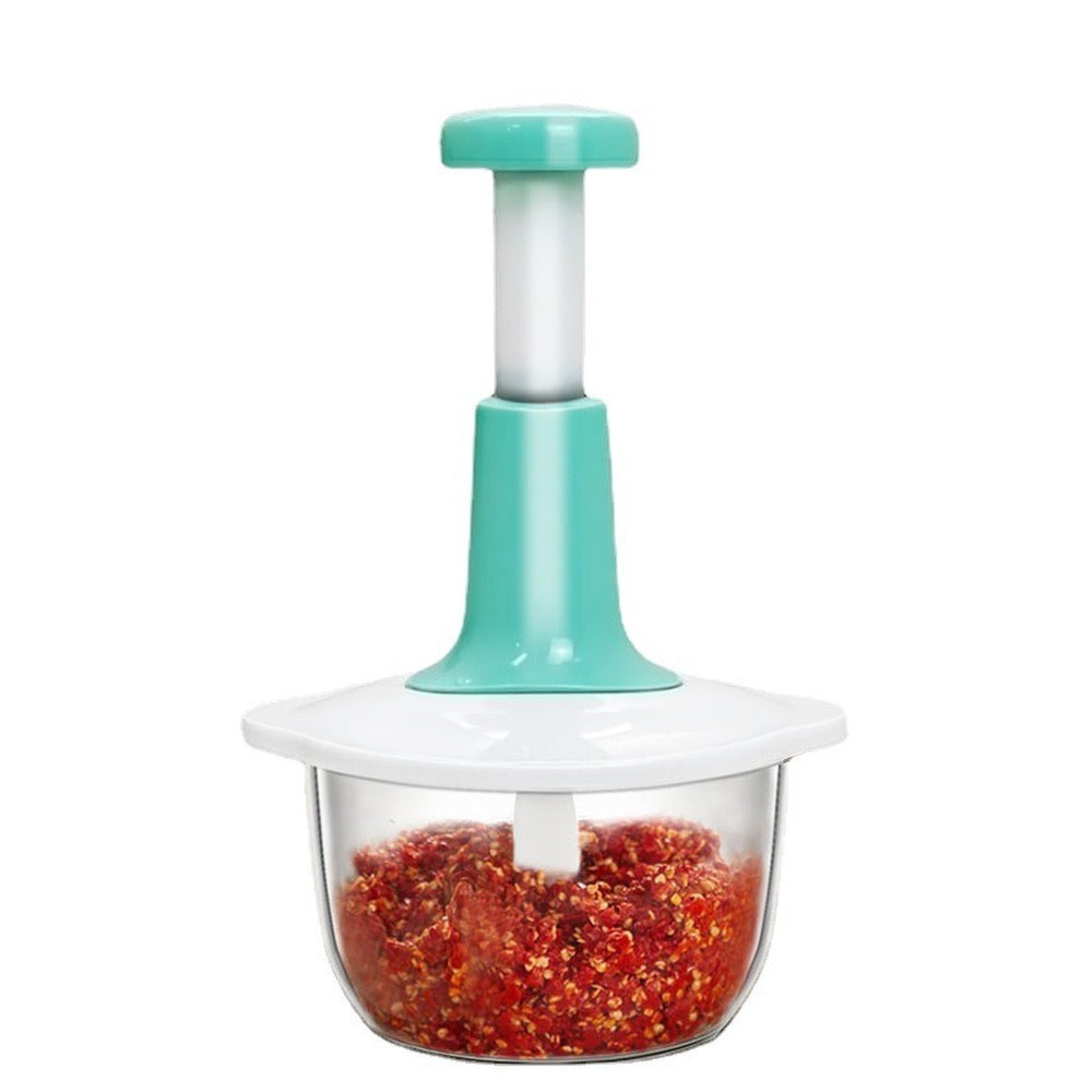 Vegetable & Meat Chopper: Hand Push Grinder with 1500ml Capacity